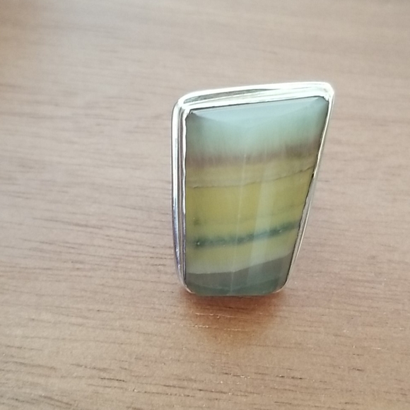 Fluorite Statement Ring in Sterling Silver - Picture 2 of 5